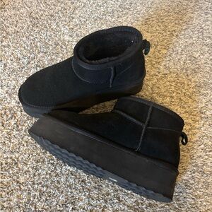 Black Suede Platform Boots